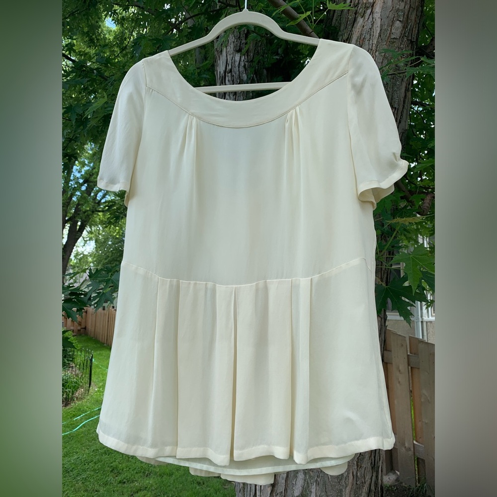 Coldwater Creek cream silk blouse